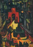 Red Door by Hari Ambadas Gade, Gouache on paper, sold Sep 2025