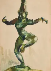 Academic Study by S. H. Raza, Watercolour on paper, sold Sep 2025