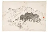 Landscape by Nandalal Bose, Ink on paper, sold Sep 2025