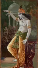 Krishna by Ustad Allah Bux, Oil on card, sold Sep 2025