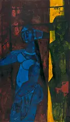 Untitled by Mohan Samant, Oil on board, sold Sep 2025