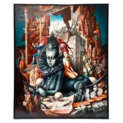 Fantastic landscape with mythical figures by Pavel Balod, Oil on canvas, sold Aug 2026