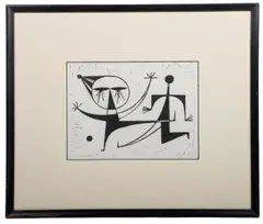 Dancing Figures # 1 by Robert P. McChesney, Linocut, sold Aug 2026
