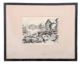 Lobstermen's Shacks - Rockport by Elizabeth Boardman Warren, Etching, sold Aug 2026