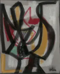 Sans titre by Jean-Michel Atlan, circa 1955, Pastel sur papier, sold Apr 2025