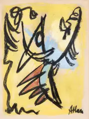 Sans titre by Jean-Michel Atlan, 1948, Pastel sur papier, sold Apr 2025