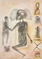 Ma vie aux signes by Fred Deux, 2001, Pastel et mine de plomb sur papier, sold Apr 2025