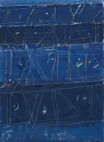 Mémoire en bleu by Georges Noël, 1997, Technique mixte sur toile, sold Apr 2025