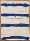 Bleu horizon by Georges Noël, 1996, Technique mixte et collage sur toile collée sur cadre en bois de l'artiste, sold Apr 2025