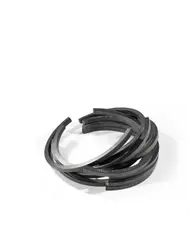 216.5° Arc x 11 by Bernar Venet, Acier roulé patiné en noir, sold Apr 2025