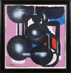 Sans titre by Ladislas Kijno, Gouache et bombe aérosol sur papier froissé, sold Apr 2025
