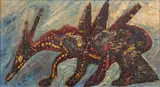 La mula dell'Apocalisse by Giuseppe Pinot-Gallizio, 1956, Huile sur toile, sold Apr 2025