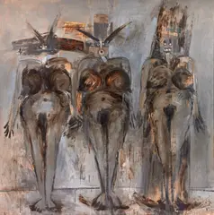 Sans titre by Louis Cane, 1980, Huile et collage sur toile, sold Apr 2025