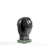 Tête by Franco Adami, 2000, Bronze à patine noire, sold Apr 2025