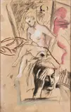 Harpyia by Jean-Michel Alberola, 1982, Pastel et fusain sur papier, sold Apr 2025