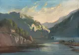 Paysage de montagne avec un gardien de bestiaux au bord d'un lac by Élisabeth Louise Vigée Le Brun, Pastel sur papier, sold Mar 2025