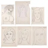 Untitled by F. N. Souza, 1965, Pen and gouache on tracing paper, sold Dec 2022