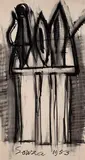 Untitled by F. N. Souza, 1953, Charcoal on paper, sold Dec 2022