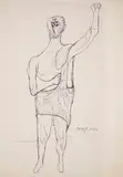 Untitled by F. N. Souza, 1964, Marker on paper, sold Dec 2022