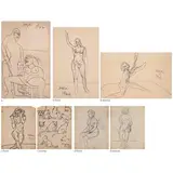 Untitled by F. N. Souza, 1946, Pen on paper, sold Dec 2022