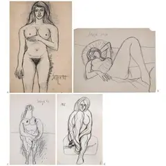 Untitled by F. N. Souza, 1961, Pencil on paper, sold Dec 2022