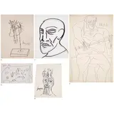 Untitled by F. N. Souza, Pencil on paper, sold Dec 2022