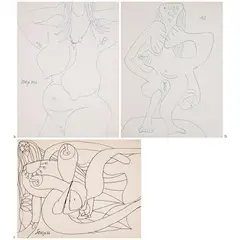 Untitled by F. N. Souza, 1968, Pen on paper, sold Dec 2022