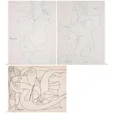 Untitled by F. N. Souza, 1968, Pen on paper, sold Dec 2022