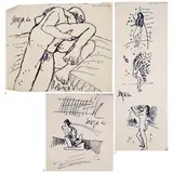 Untitled by F. N. Souza, Marker on tracing paper, sold Dec 2022