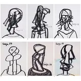 Untitled by F. N. Souza, Marker on paper, sold Dec 2022