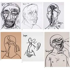 Untitled by F. N. Souza, Marker on paper, sold Dec 2022