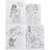 Untitled by F. N. Souza, 1984, Marker on acetate paper, sold Dec 2022