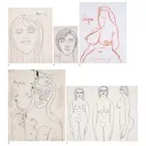 Untitled by F. N. Souza, 1963, Pen on paper, sold Dec 2022