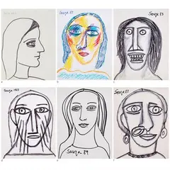 Untitled by F. N. Souza, 1983, Marker on paper, sold Dec 2022