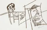 Untitled by Ram Kumar, Felt tip pen on paper pasted on mount board, sold Dec 2022