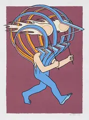 Untitled by Daan Botlek, 2019, Paint markers on paper, sold Dec 2022