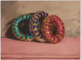 Fallen Bangles by Shibu Natesan, Oil on plywood pasted on mount board, offered Jul 2022
