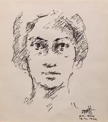Untitled by Vasudeo S. Gaitonde, 1974, Ink on paper, sold May 2022