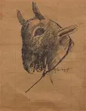 Untitled by Ganesh Pyne, Graphite, pen and ink on graph paper, sold May 2022