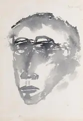 Untiled by Akbar Padamsee, Watercolour on paper pasted on mount board, sold May 2022