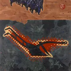 Iron Plough Harvest by Baiju Parthan, 2007, Acrylic on canvas, offered May 2022