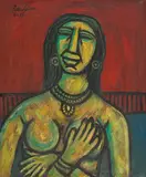 Woman-II by Rabin Mondal, 2015, Oil on canvas, sold May 2022