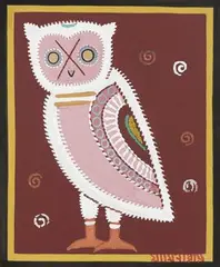 Untitled (Owl) by Jamini Roy, Tempera on card, sold Jun 2022