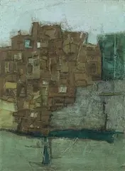 Untitled (Benaras) by Ram Kumar, Oil on board, offered Jun 2022