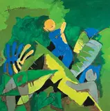 Untitled by M. F. Husain, Acrylic on canvas, offered Jun 2022