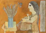 The Little Hamsa by Badri Narayan, 2005, Watercolour, pen and ink on paper, sold Jun 2022