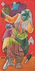 Untitled (Kite) by Satish Gujral, Acrylic on canvas, sold Jun 2022