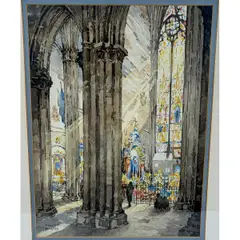 Untitled by Howard Austin, Watercolor. Signed lower left Dimensions: frame: 25, offered Jan 2024