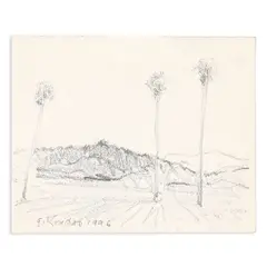 Untitled by Gregory Kondos, Graphite Landscape Sketch, offered Oct 2023