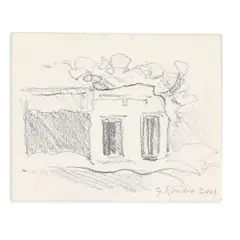 Untitled by Gregory Kondos, Charcoal Sketch, offered Oct 2023